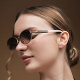 IDOR Premium Metal High Quality Sunglass for Women | IDOR-2612