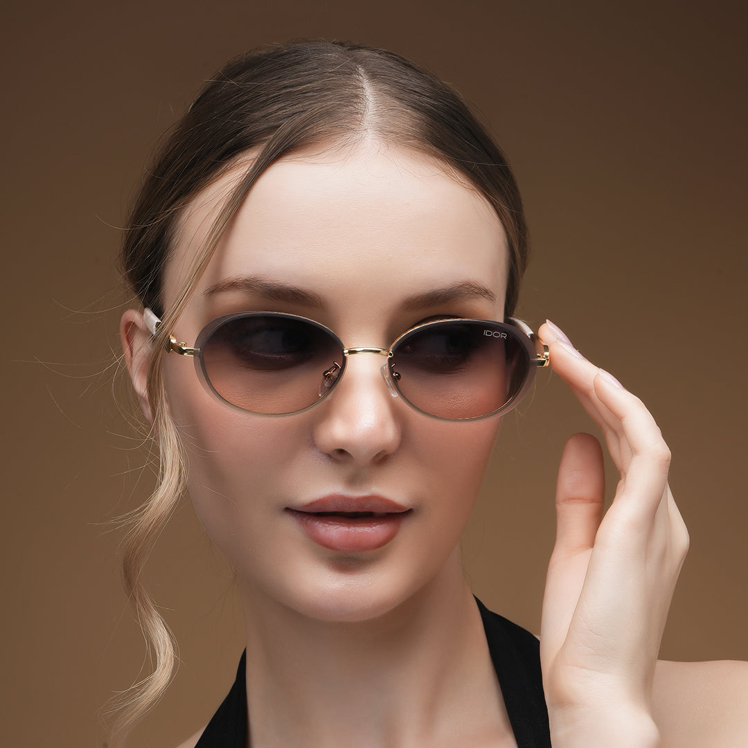 IDOR Premium Metal High Quality Sunglass for Women | IDOR-2612