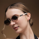 IDOR Premium Metal High Quality Sunglass for Women | IDOR-2612