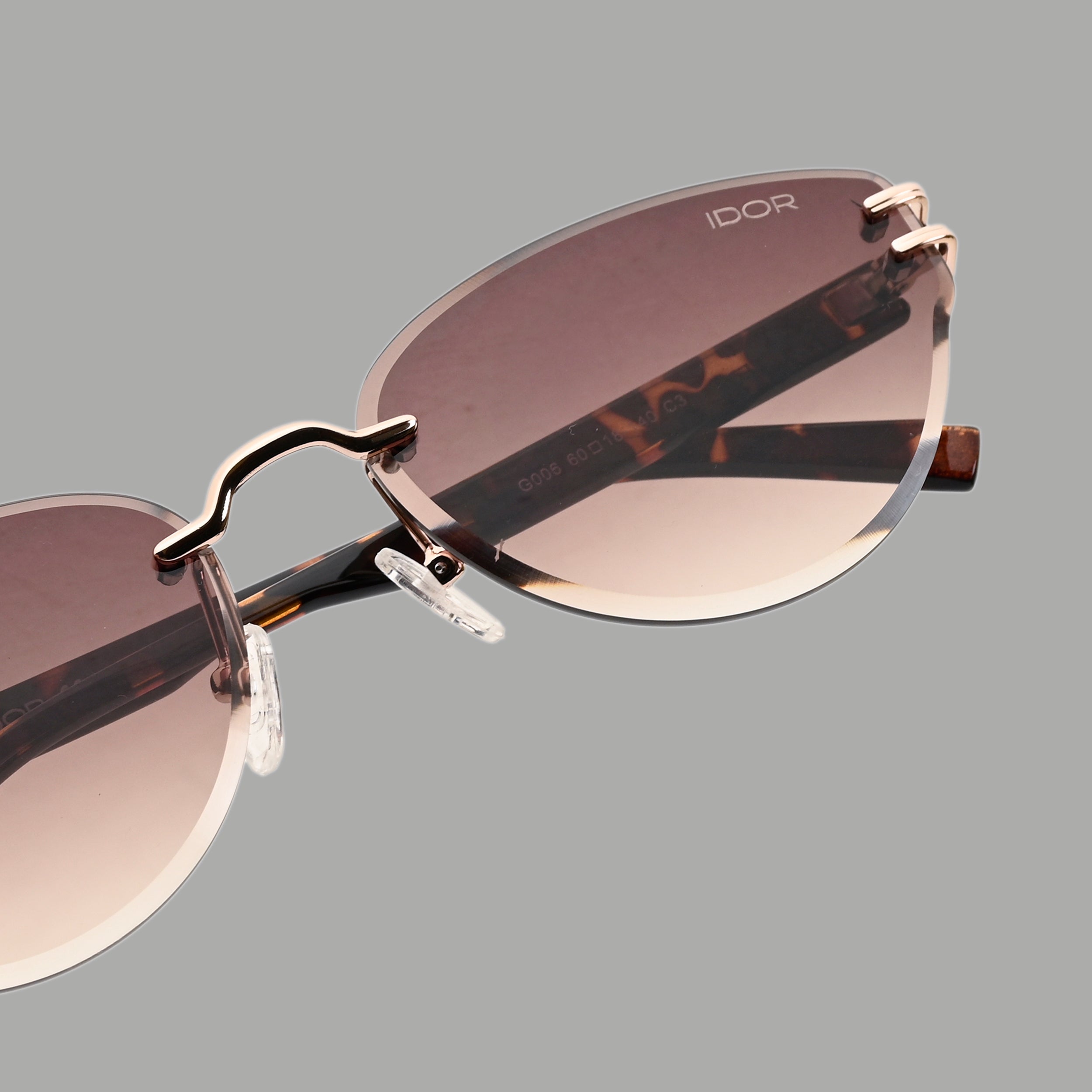 IDOR Premium Metal + TR90 High Quality Sunglass for Women | IDOR-006